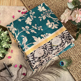 Vriksham Dark Green Kalamkari Saree With Gatti Border-VS4395